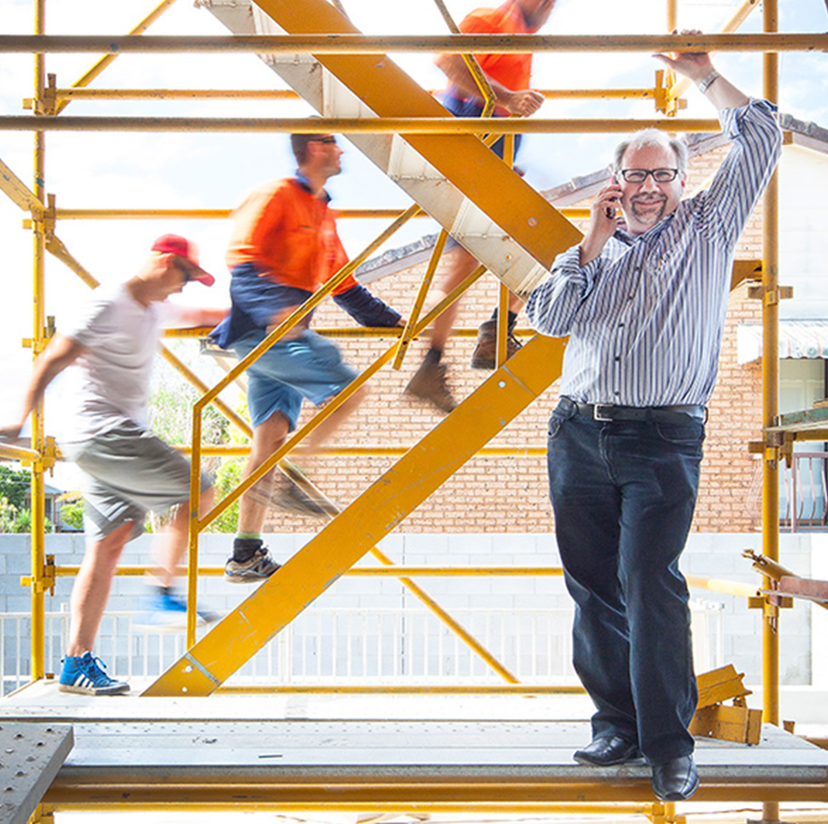 Architect Dion Seminara on a job site